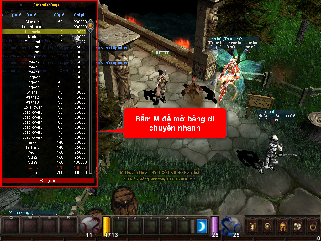 Chức năng chính của Game MU Đại Long